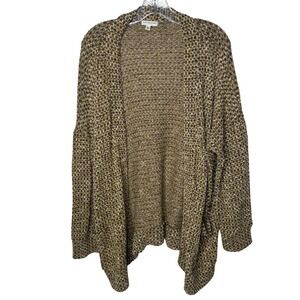 Earthbound Trading Co Open Front Knit Cardigan Sweater Mustard Yellow  XL